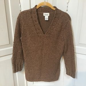 Cambridge Dry Goods Brown V-Neck Sweater